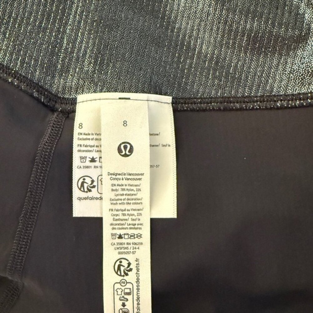 NWT 🖤 Lululemon High Rise Ribbed Align Leggings 25”- Radiate Foil Black Night 8 - Picture 7 of 7